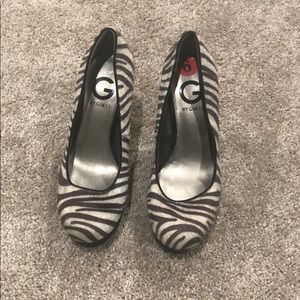 Zebra print heels by Guess